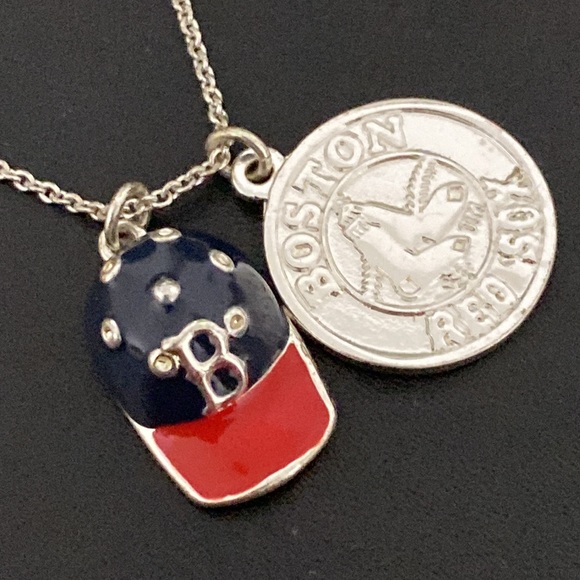 Boston Red Sox Enameled Baseball Cap Necklace - Picture 2 of 4